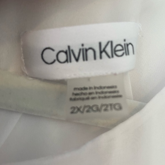 Calvin Klein Sleeveless White Blouse Lace Detail - Picture 2 of 2